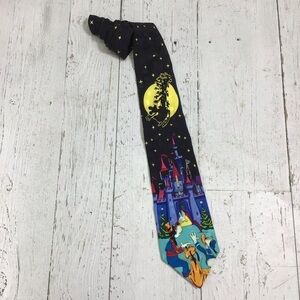 Vintage The Disney Store Christmas Holiday Neck Tie 100% Silk​​​​​​​​​​​